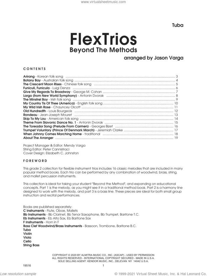 Flextrios - Beyond The Methods (16 Pieces) - Tuba sheet music for trombone trio by Jason Varga and Miscellaneous, classical score, intermediate skill level