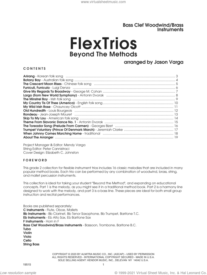 Flextrios - Beyond The Methods (16 Pieces) - Bass Clef Woodwind/brass Instruments sheet music for brass trio by Jason Varga and Miscellaneous, classical score, intermediate skill level