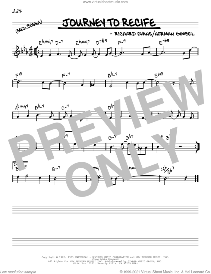 Journey To Recife [Reharmonized version] (arr. Jack Grassel) sheet music for voice and other instruments (real book) by Norman Gimbel, Jack Grassel and Richard Evans, intermediate skill level