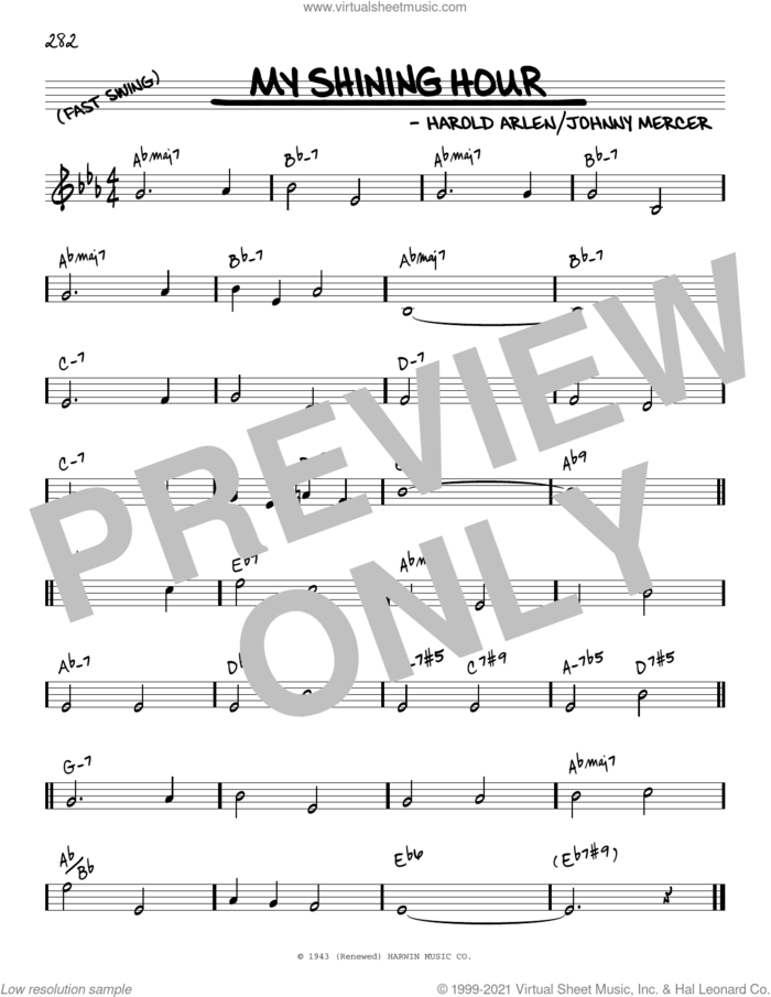 My Shining Hour [Reharmonized version] (arr. Jack Grassel) sheet music for voice and other instruments (real book) by Harold Arlen and Johnny Mercer, Jack Grassel, Harold Arlen and Johnny Mercer, intermediate skill level