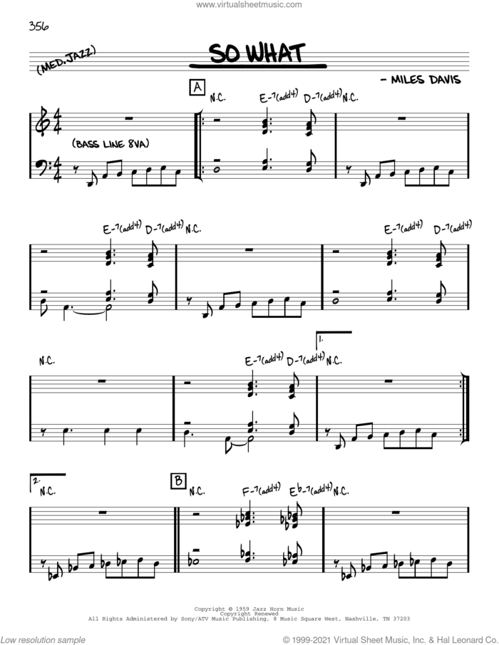 So What [Reharmonized version] (arr. Jack Grassel) sheet music for voice and other instruments (real book) by Miles Davis and Jack Grassel, intermediate skill level