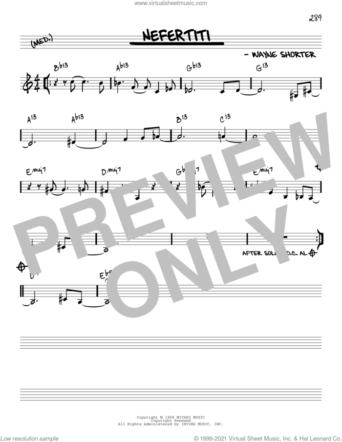 Nefertiti [Reharmonized version] (arr. Jack Grassel) sheet music for voice and other instruments (real book) by Wayne Shorter and Jack Grassel, intermediate skill level