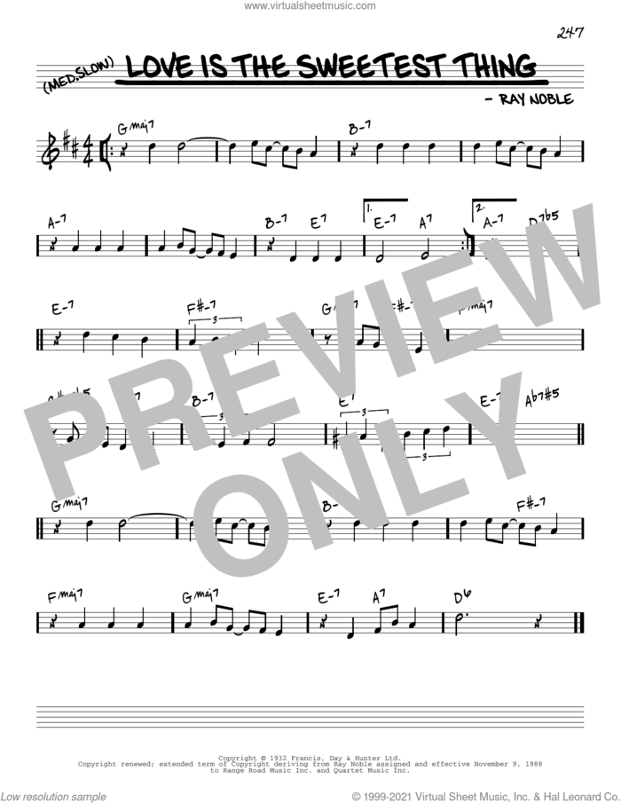 Love Is The Sweetest Thing [Reharmonized version] (arr. Jack Grassel) sheet music for voice and other instruments (real book) by Jack Grassel, Miscellaneous and Ray Noble, intermediate skill level