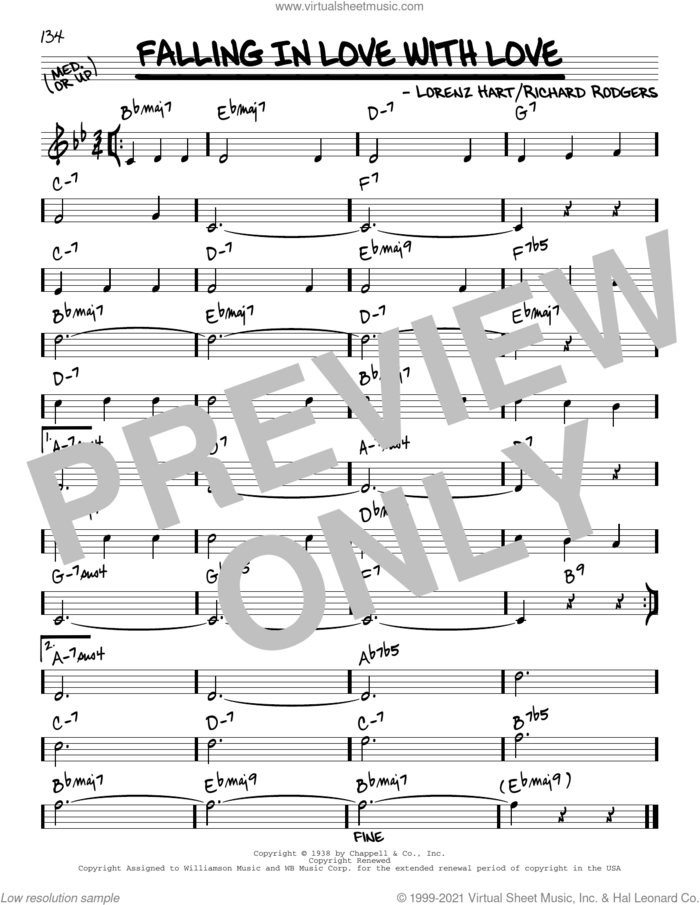 Falling In Love With Love [Reharmonized version] (arr. Jack Grassel) sheet music for voice and other instruments (real book) by Rodgers & Hart, Jack Grassel, Lorenz Hart and Richard Rodgers, intermediate skill level