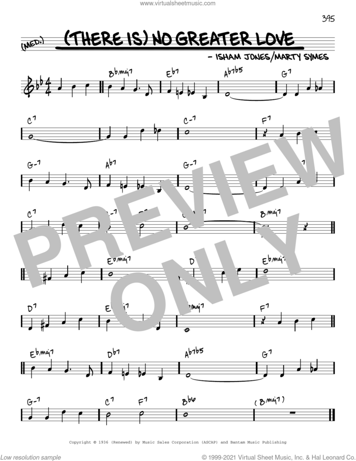 (There Is) No Greater Love [Reharmonized version] (arr. Jack Grassel) sheet music for voice and other instruments (real book) by Isham Jones, Jack Grassel and Marty Symes, intermediate skill level