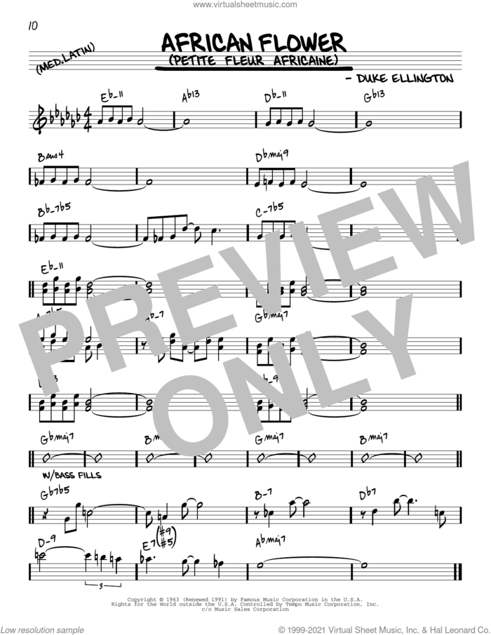 African Flower (Petite Fleur Africaine) [Reharmonized version] (arr. Jack Grassel) sheet music for voice and other instruments (real book) by Duke Ellington and Jack Grassel, intermediate skill level