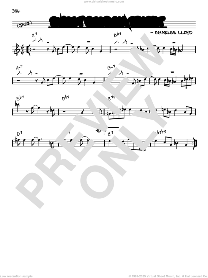 Sweet Georgia Bright [Reharmonized version] (arr. Jack Grassel) sheet music for voice and other instruments (real book) by Charles Lloyd and Jack Grassel, intermediate skill level