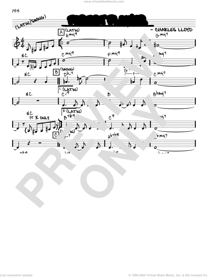 Forest Flower [Reharmonized version] (arr. Jack Grassel) sheet music for voice and other instruments (real book) by Charles Lloyd and Jack Grassel, intermediate skill level