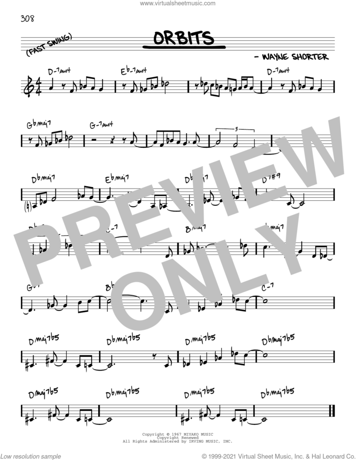 Orbits [Reharmonized version] (arr. Jack Grassel) sheet music for voice and other instruments (real book) by Wayne Shorter and Jack Grassel, intermediate skill level