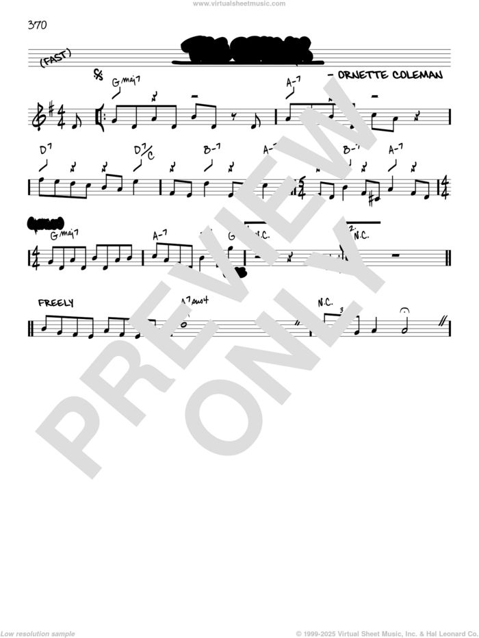 The Sphinx [Reharmonized version] (arr. Jack Grassel) sheet music for voice and other instruments (real book) by Ornette Coleman and Jack Grassel, intermediate skill level