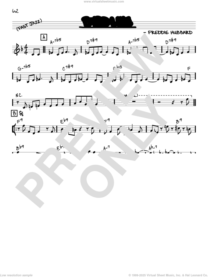 Byrd Like [Reharmonized version] (arr. Jack Grassel) sheet music for voice and other instruments (real book) by Freddie Hubbard and Jack Grassel, intermediate skill level