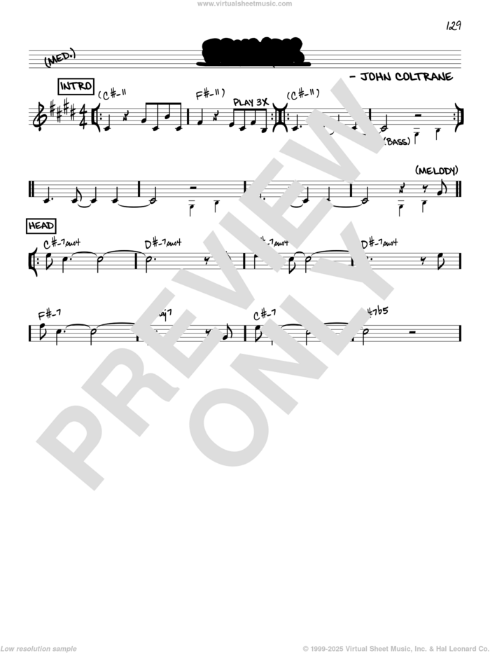 Equinox [Reharmonized version] (arr. Jack Grassel) sheet music for voice and other instruments (real book) by John Coltrane and Jack Grassel, intermediate skill level