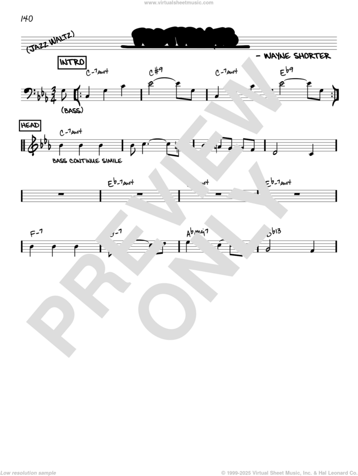 Footprints [Reharmonized version] (arr. Jack Grassel) sheet music for voice and other instruments (real book) by Wayne Shorter and Jack Grassel, intermediate skill level