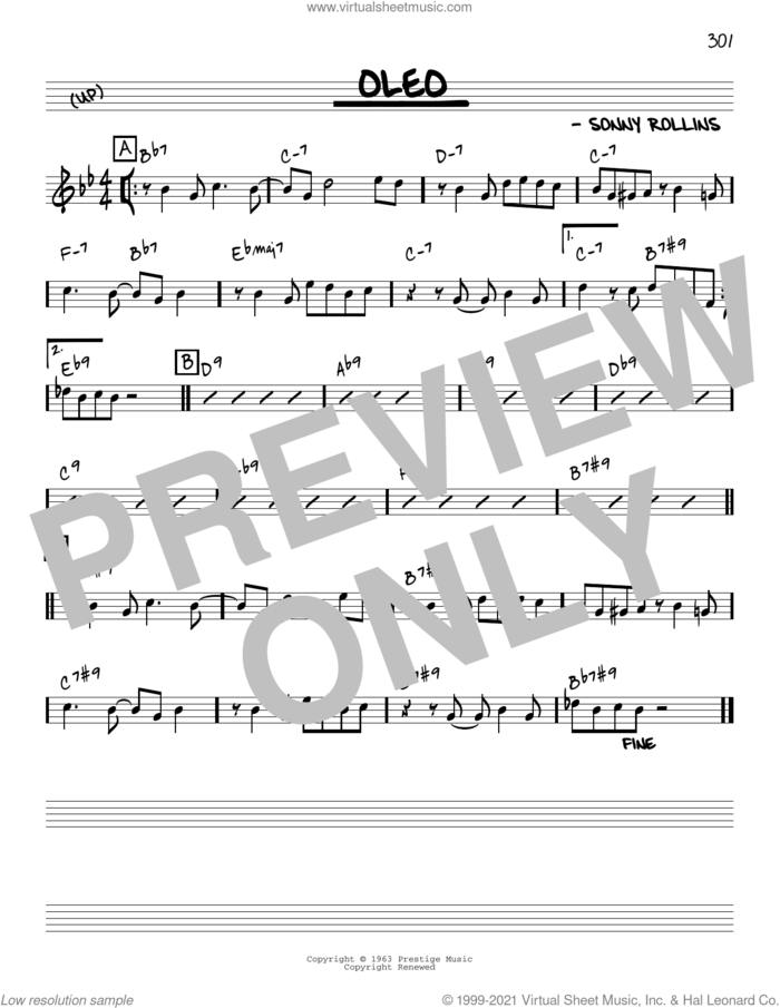 Oleo [Reharmonized version] (arr. Jack Grassel) sheet music for voice and other instruments (real book) by John Coltrane, Jack Grassel and Sonny Rollins, intermediate skill level