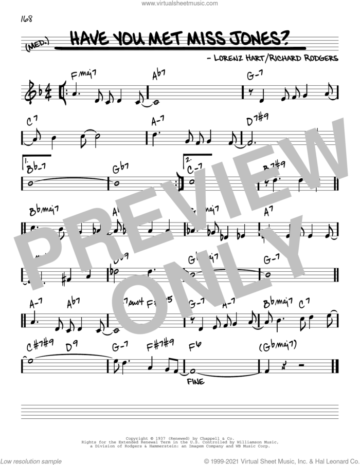 Have You Met Miss Jones? [Reharmonized version] (arr. Jack Grassel) sheet music for voice and other instruments (real book) by Richard Rodgers, Jack Grassel, Lorenz Hart and Rodgers & Hart, intermediate skill level