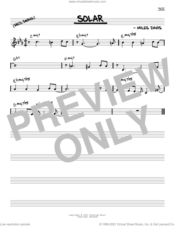 Solar [Reharmonized version] (arr. Jack Grassel) sheet music for voice and other instruments (real book) by Miles Davis and Jack Grassel, intermediate skill level