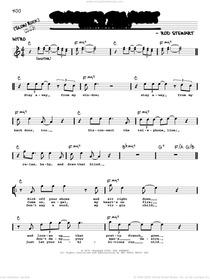 Tonight's The Night (Gonna Be Alright) sheet music for voice and other instruments (real book with lyrics) by Rod Stewart, intermediate skill level