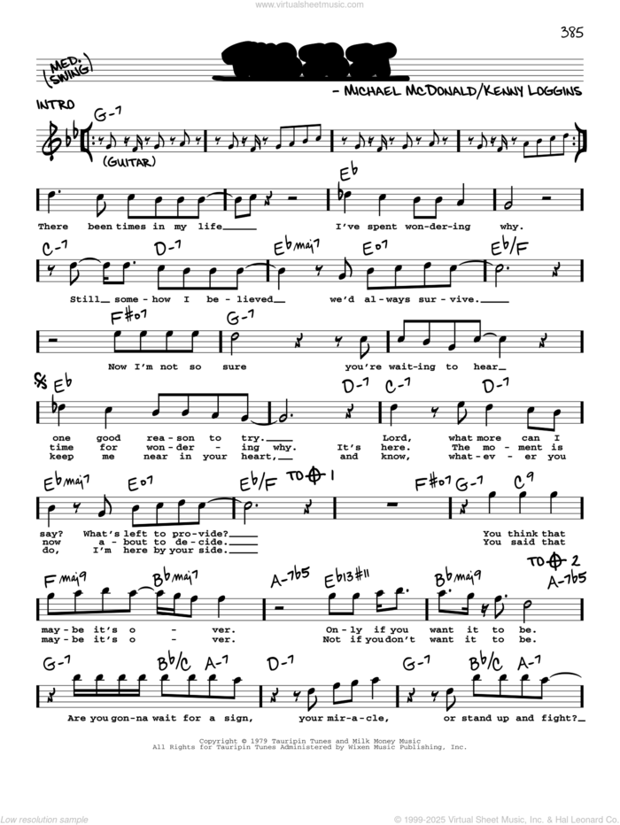 This Is It sheet music for voice and other instruments (real book with lyrics) by Kenny Loggins and Michael McDonald, intermediate skill level