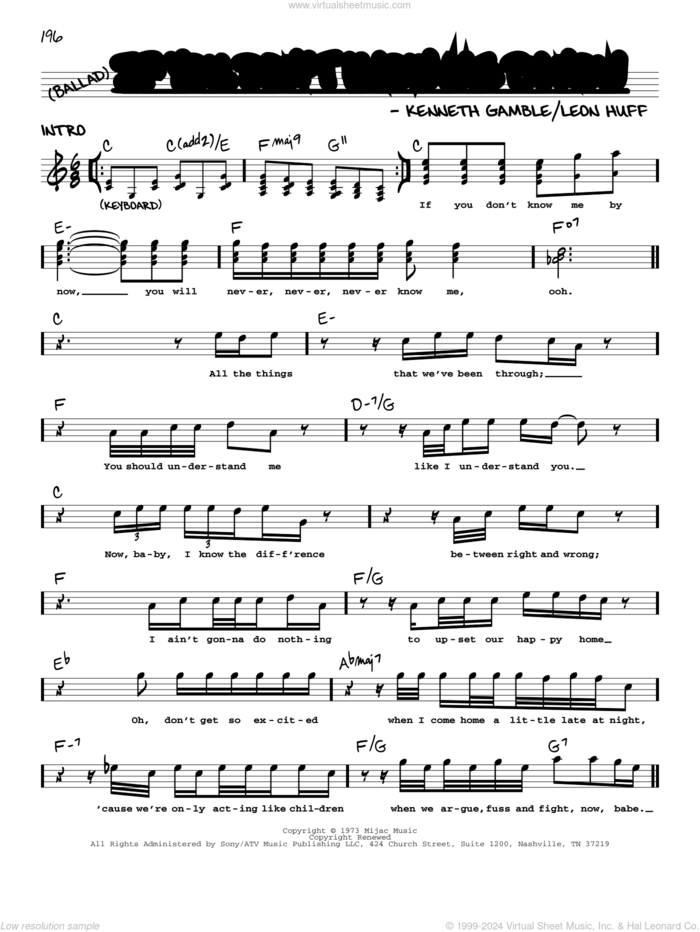 If You Don't Know Me By Now sheet music for voice and other instruments (real book with lyrics) by Kenneth Gamble, Manuel Seal and Leon Huff, intermediate skill level