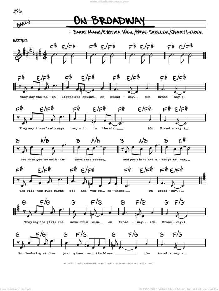 On Broadway sheet music (real book with lyrics) (PDF)
