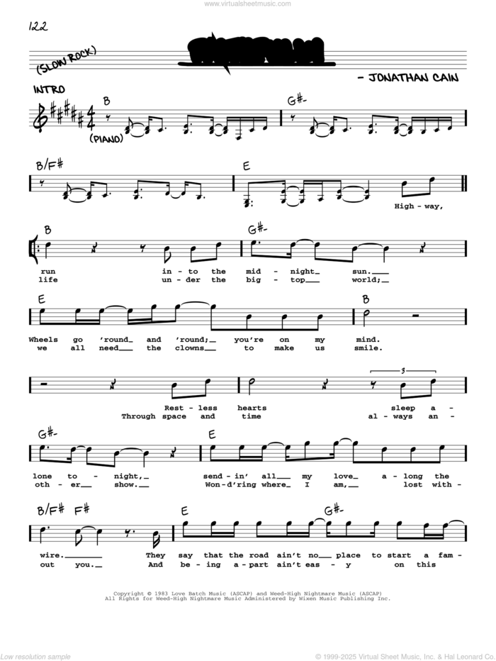 Faithfully sheet music for voice and other instruments (real book with lyrics) by Journey and Jonathan Cain, intermediate skill level