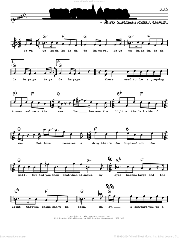 Kiss From A Rose sheet music for voice and other instruments (real book with lyrics) by Manuel Seal and Henry Olusegun Adeola Samuel, intermediate skill level