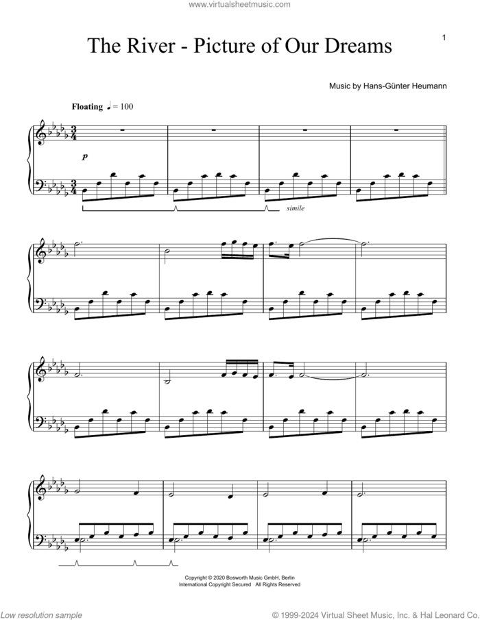 The River - Picture Of Our Dreams sheet music for piano solo by Hans-Gunter Heumann, classical score, intermediate skill level