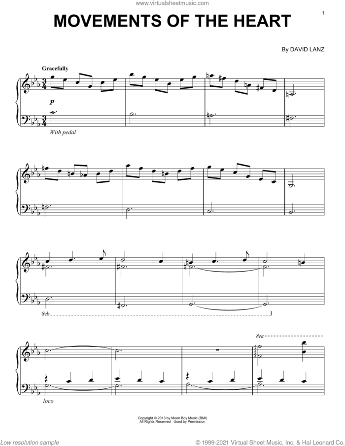 Movements Of The Heart sheet music for piano solo by David Lanz, intermediate skill level