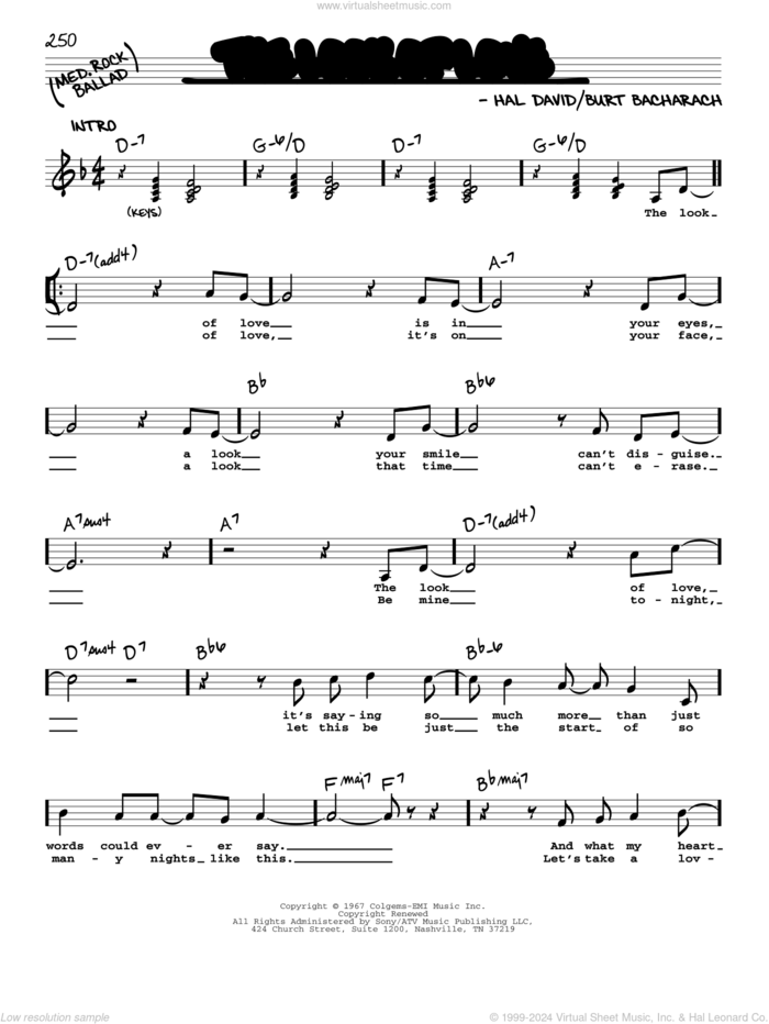 The Look Of Love sheet music for voice and other instruments (real book with lyrics) by Sergio Mendes & Brasil '66, Burt Bacharach and Hal David, intermediate skill level