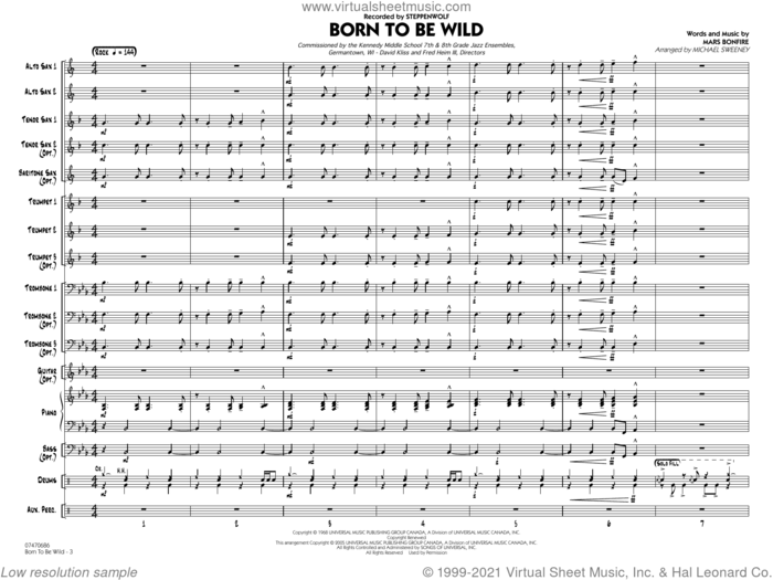 Born to Be Wild (arr. Michael Sweeney) (COMPLETE) sheet music for jazz band by Steppenwolf, Mars Bonfire and Michael Sweeney, intermediate skill level