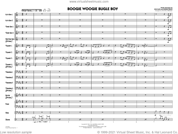 Boogie Woogie Bugle Boy (arr. Michael Sweeney) (COMPLETE) sheet music for jazz band by Michael Sweeney, Andrews Sisters, Don Raye and Hughie Prince, intermediate skill level