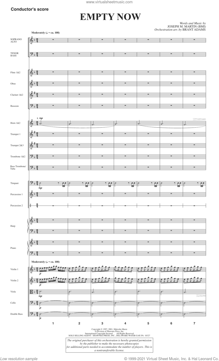 Empty Now (from A Time for Alleluia) (COMPLETE) sheet music for orchestra/band by Joseph M. Martin, intermediate skill level