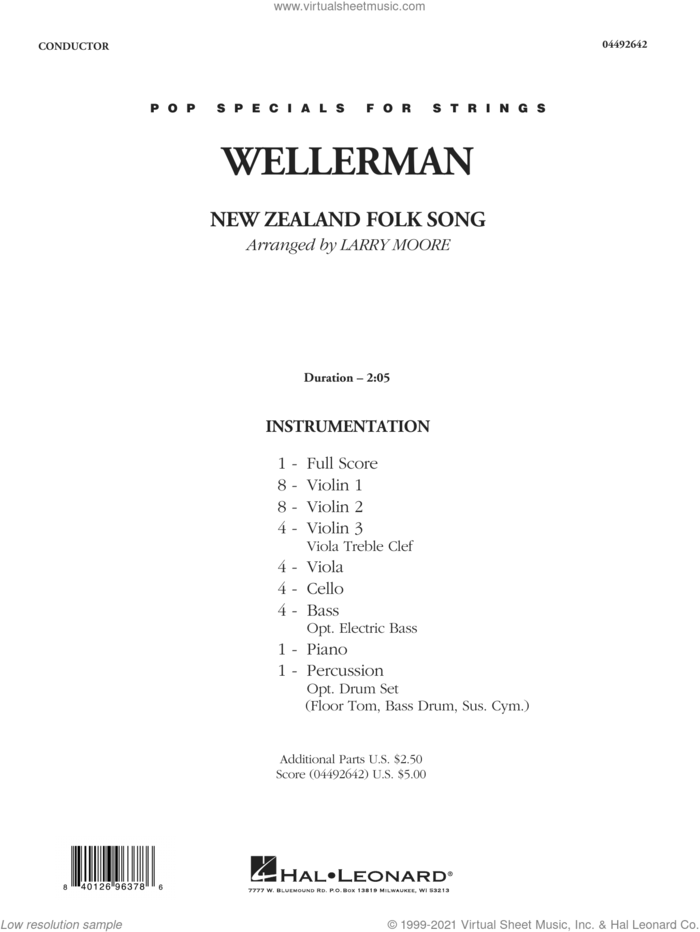 Wellerman (arr. Larry Moore) (COMPLETE) sheet music for orchestra by Larry Moore and New Zealand Folksong, intermediate skill level