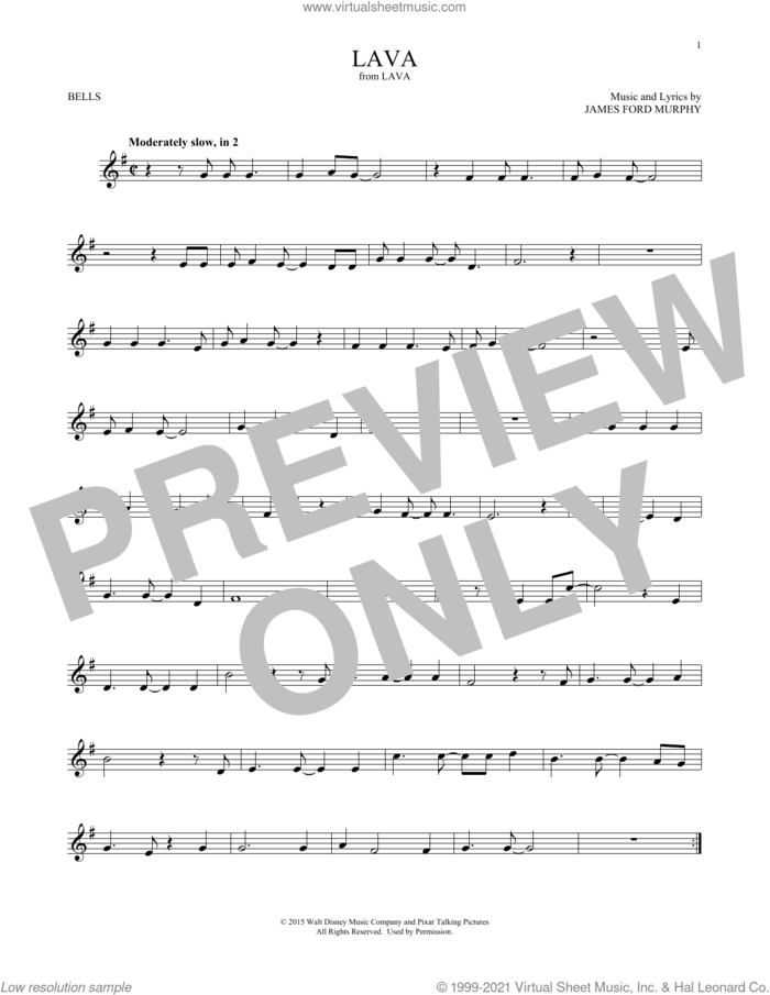 Lava (from Lava) sheet music for Hand Bells Solo (bell solo) by James Ford Murphy, intermediate Hand Bells Solo (bell)