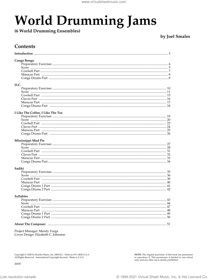 World Drumming Jams sheet music for percussions by Joel Smales, intermediate skill level