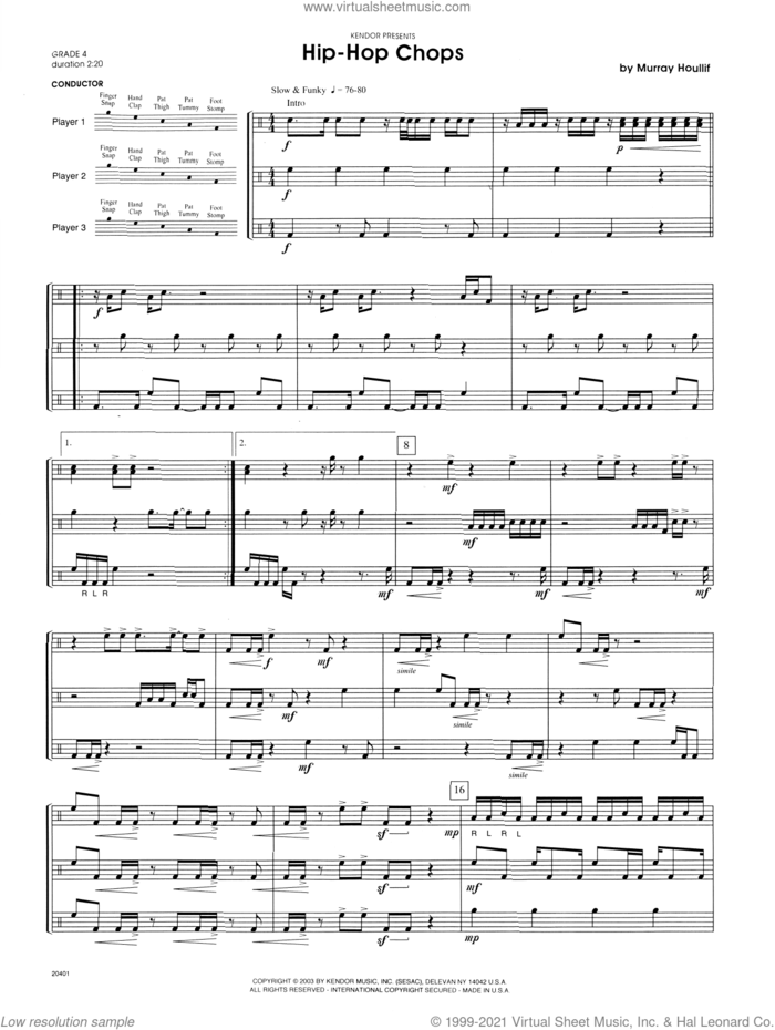 Hip-hop Chops (COMPLETE) sheet music for percussions by Houllif, intermediate skill level