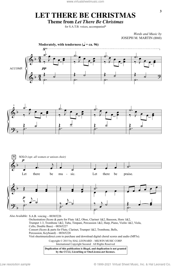 Let There Be Christmas sheet music for choir (SATB: soprano, alto, tenor, bass) by Joseph M. Martin, intermediate skill level
