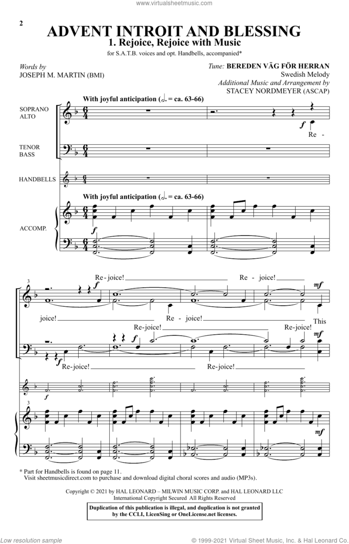 Advent Introit And Blessing (arr. Stacey Nordmeyer) sheet music for choir (SATB: soprano, alto, tenor, bass) by Joseph M. Martin and Stacey Nordmeyer, intermediate skill level