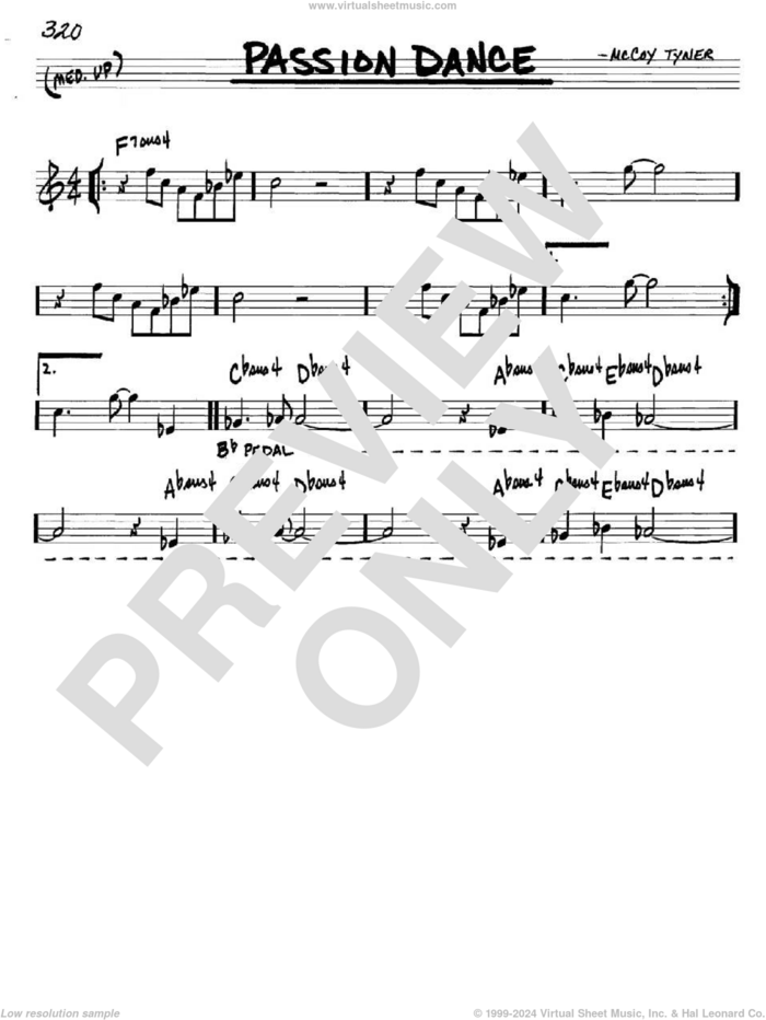 Passion Dance sheet music for voice and other instruments (in C) by McCoy Tyner, intermediate skill level