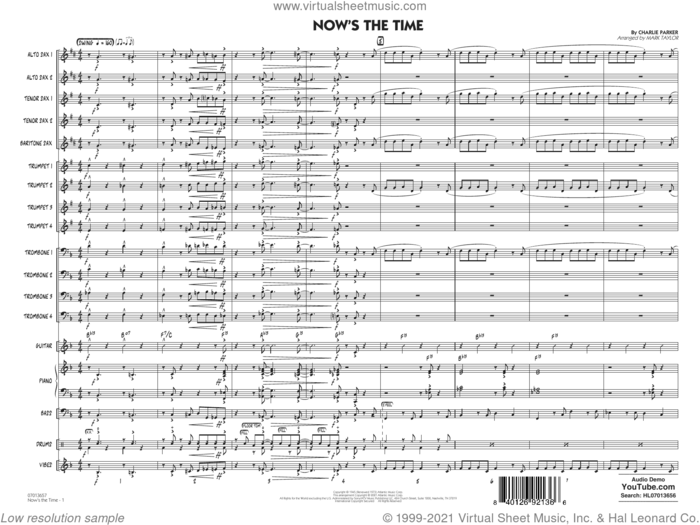Now's the Time (arr. Mark Taylor) (COMPLETE) sheet music for jazz band by Charlie Parker and Mark Taylor, intermediate skill level