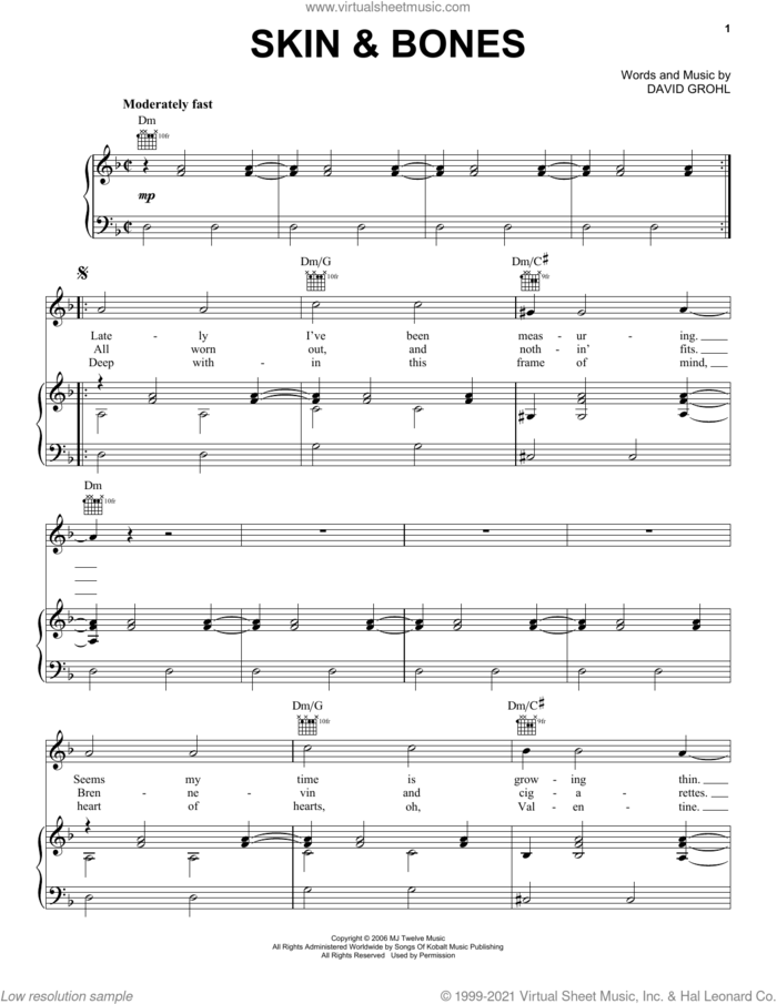 My Hero sheet music for voice, piano or guitar (PDF-interactive)