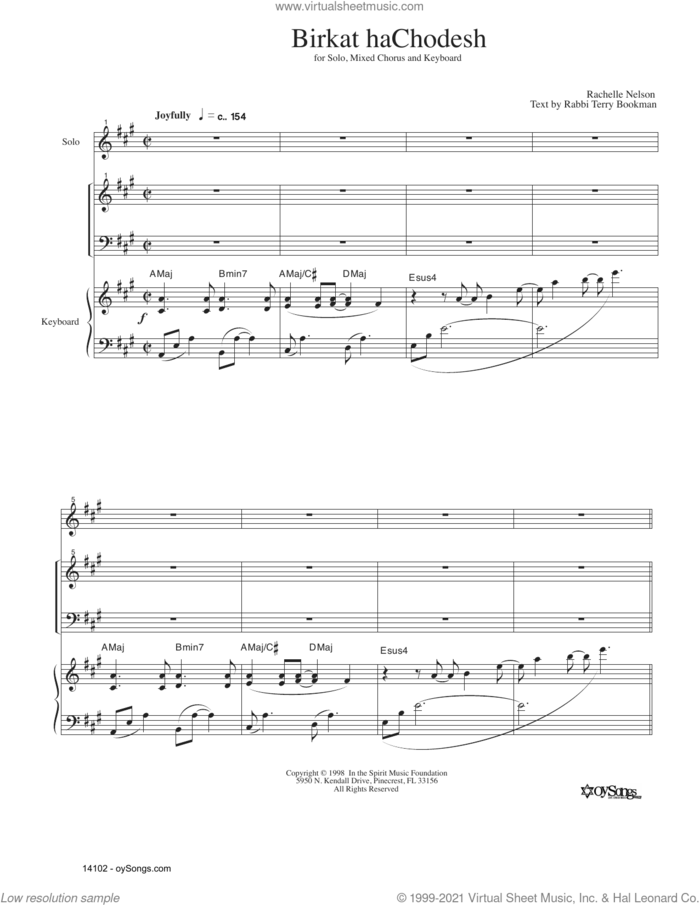 Birkat haChodesh sheet music for choir (2-Part) by Rachelle Nelson, intermediate duet