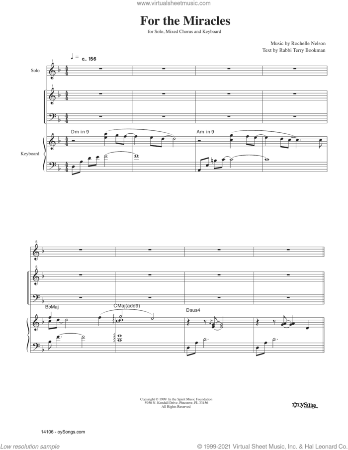 For The Miracles sheet music for choir by Rachelle Nelson, intermediate skill level