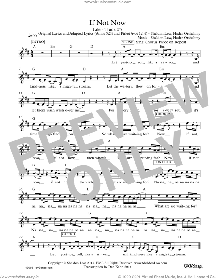 If Not Now sheet music for voice and other instruments (fake book) by Sheldon Low, intermediate skill level
