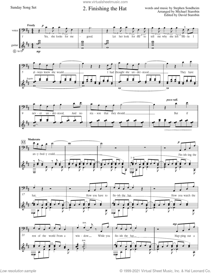 Finishing The Hat (from Sunday In The Park With George) sheet music for guitar solo by Stephen Sondheim, intermediate skill level