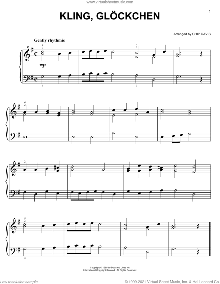Kling, Glockchen sheet music for voice and other instruments (E-Z Play) by Mannheim Steamroller and Chip Davis, easy skill level
