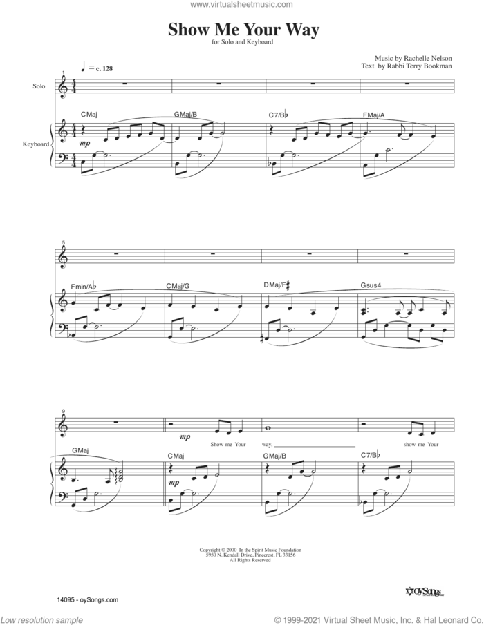 Show Me Your Way sheet music for voice and piano by Rachelle Nelson, intermediate skill level
