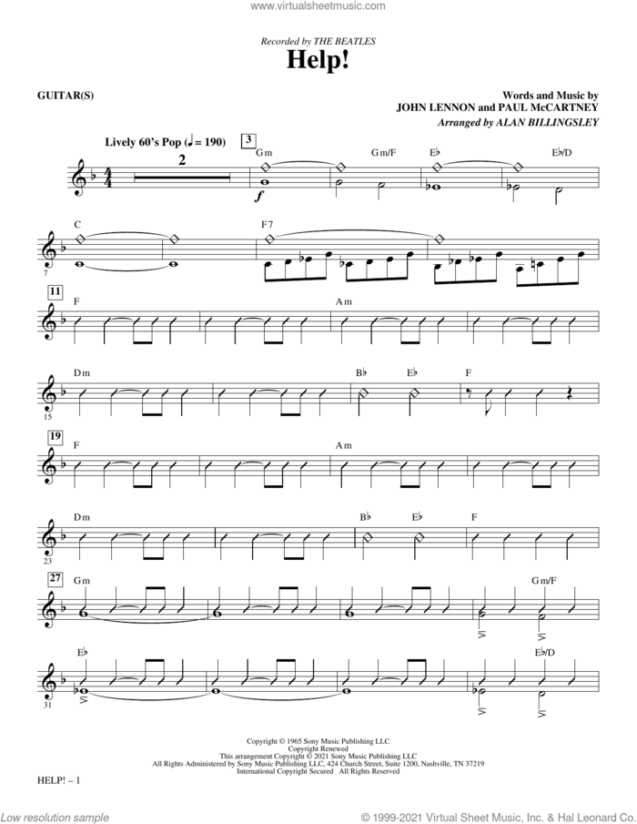 Help! (arr. Alan Billingsley) (complete set of parts) sheet music for orchestra/band by The Beatles, Alan Billingsley, John Lennon and Paul McCartney, intermediate skill level