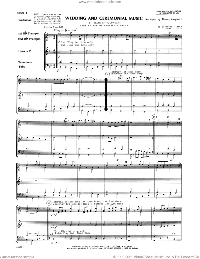 Wedding And Ceremonial Music (COMPLETE) sheet music for brass quintet by Thomas Campbell and Miscellaneous, wedding score, intermediate skill level