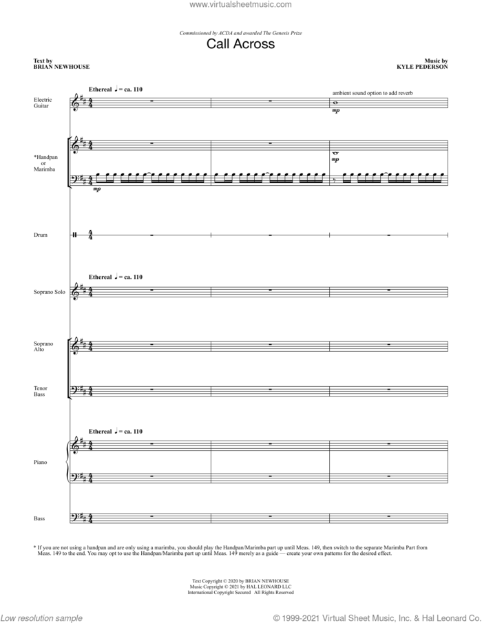 Call Across (COMPLETE) sheet music for orchestra/band by Kyle Pederson, Brian Newhouse and Brian Newhouse and Kyle Pederson, intermediate skill level